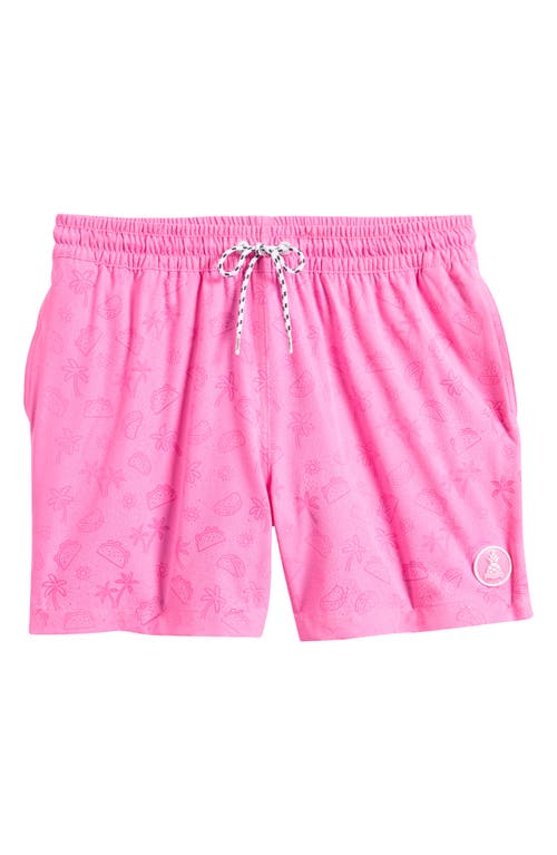 Chubbies Nacho Tacos Magic Classic Lined 5.5-inch Swim Trunks In Bright Pink