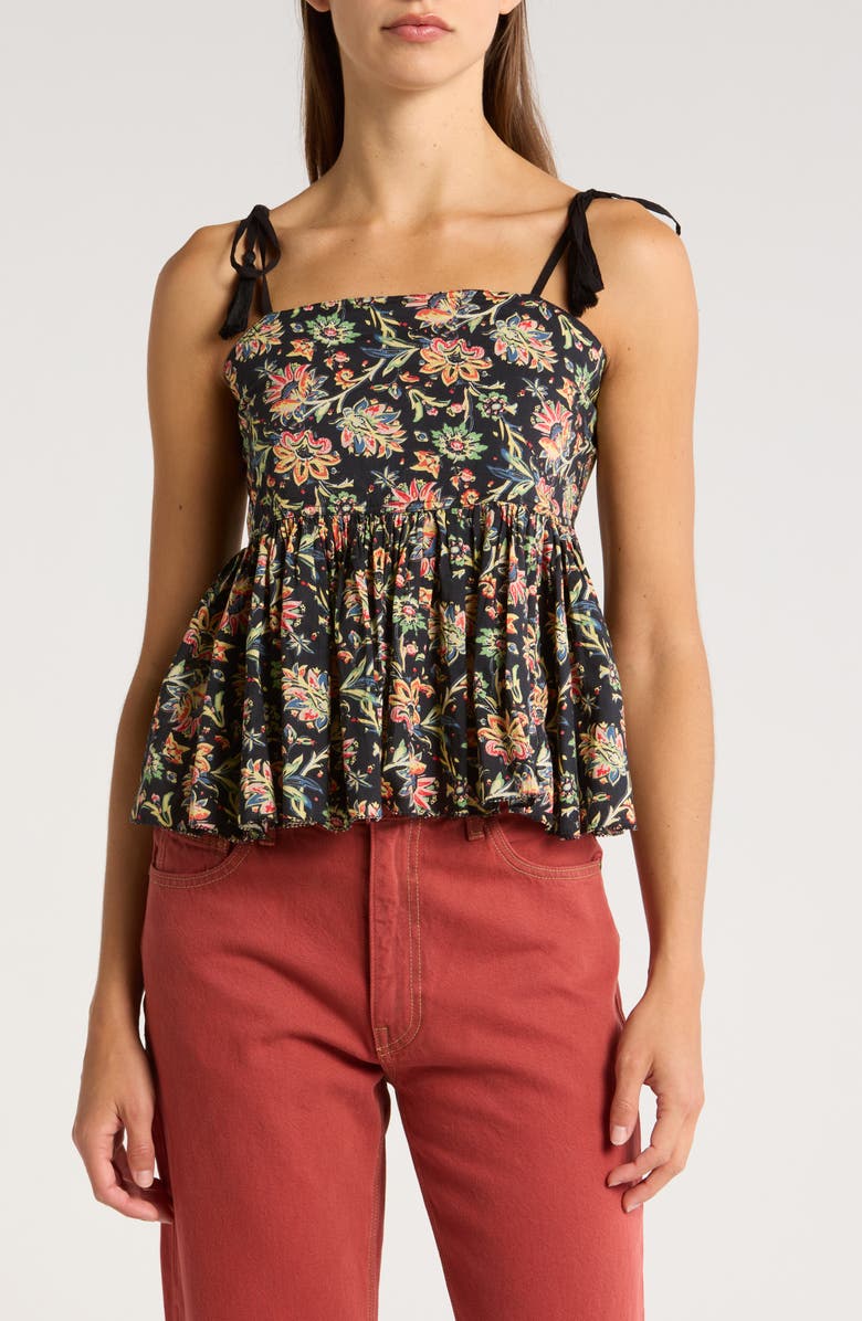 THE GREAT. The Dainty Floral Sleeveless Top, Main, color, 