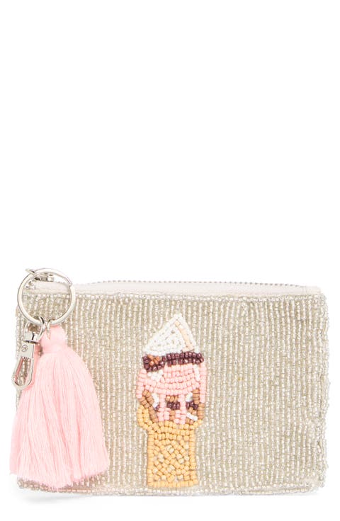 Ice Cream Beaded Coin Pouch