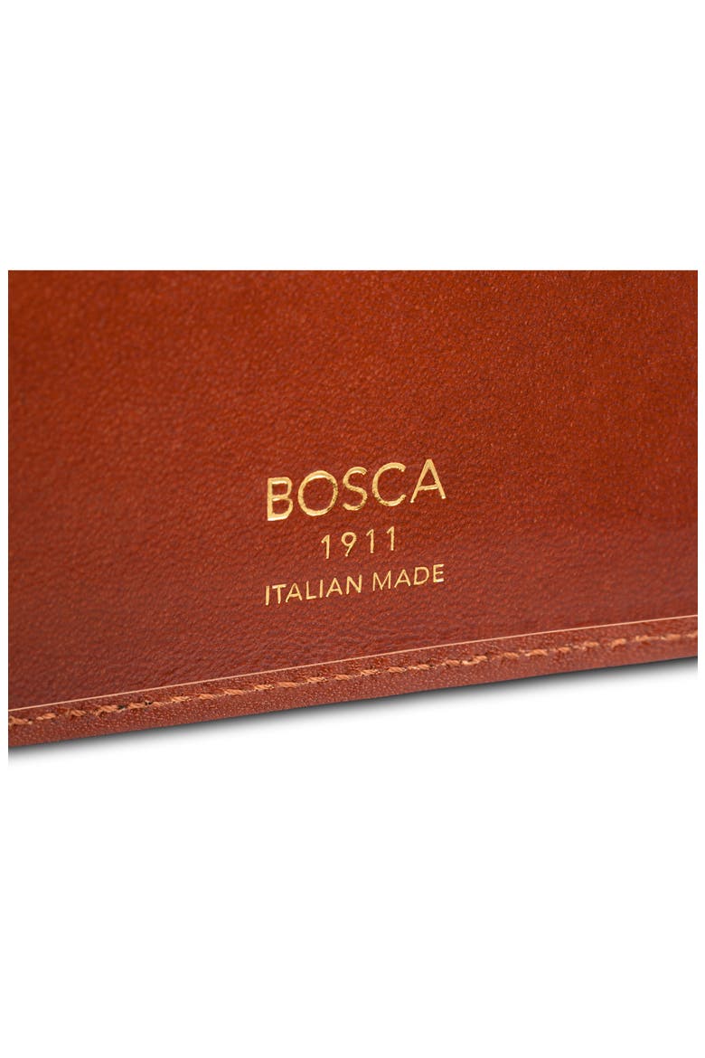 Burnished Leather Small Bifold Wallet, Alternate, color, TAN/BLACK