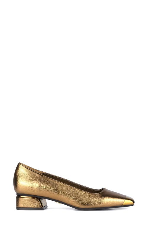 Ninety Union Eagle Tipped Square Toe Pump In Gold