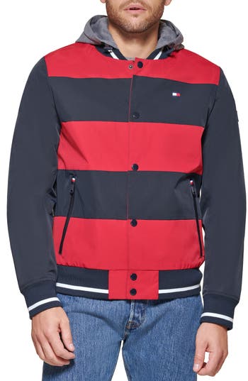 Tommy Hilfiger Hooded Bomber Jacket In Multi