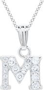 Mignonette White Topaz Pavé Initial Pendant Necklace