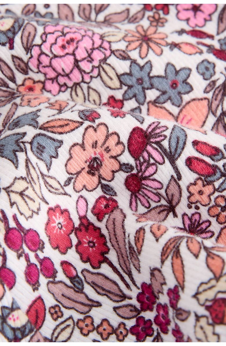 NEXT Kids' Floral Rib Flare Leggings, Alternate, color, Neutral