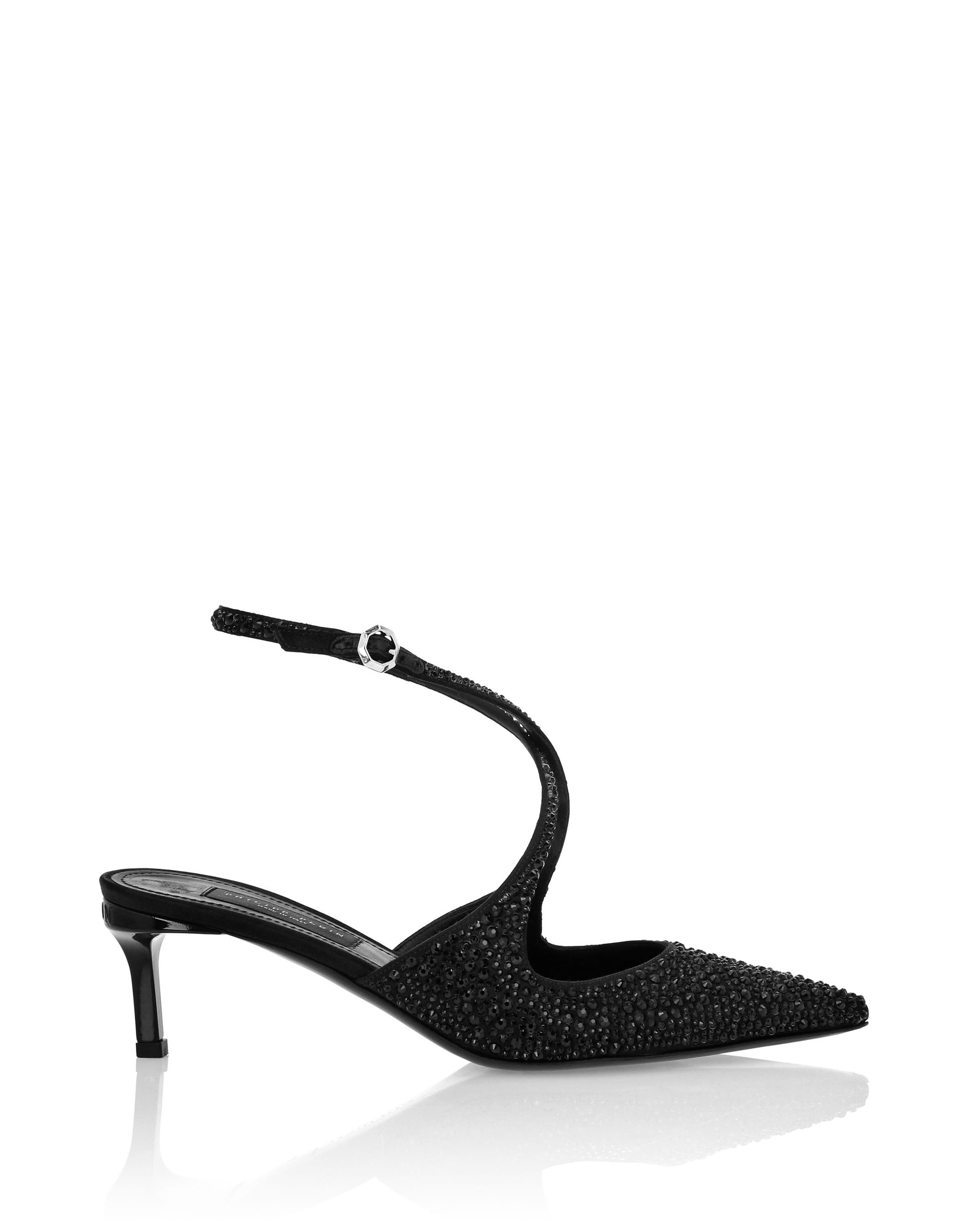 Slingback Shoes Strass Jewel Women, Alternate, color, black/black