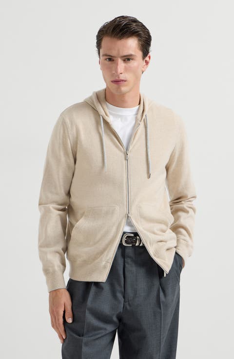 Cashmere sweatshirt-style cardigan