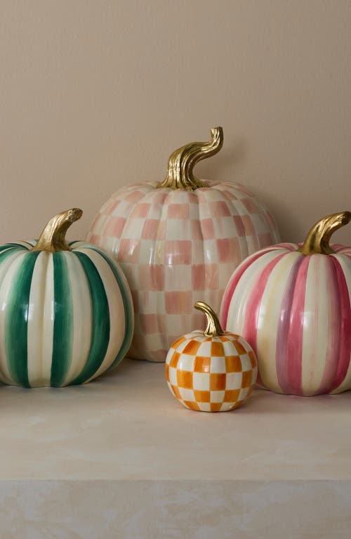 Mackenzie-childs Mackenzie Childs Rosy Check Large Pumpkin In Pink