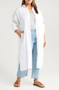 Caslon® Linen Duster Shirt Jacket