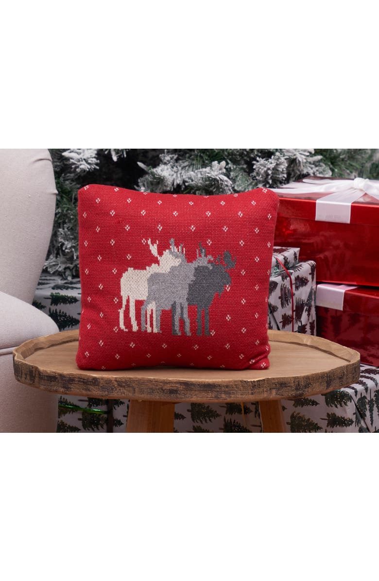 C&F Home 3 Moose Cotton Small/Petite Accent Pillow, 10" x 10", Alternate, color, Grey