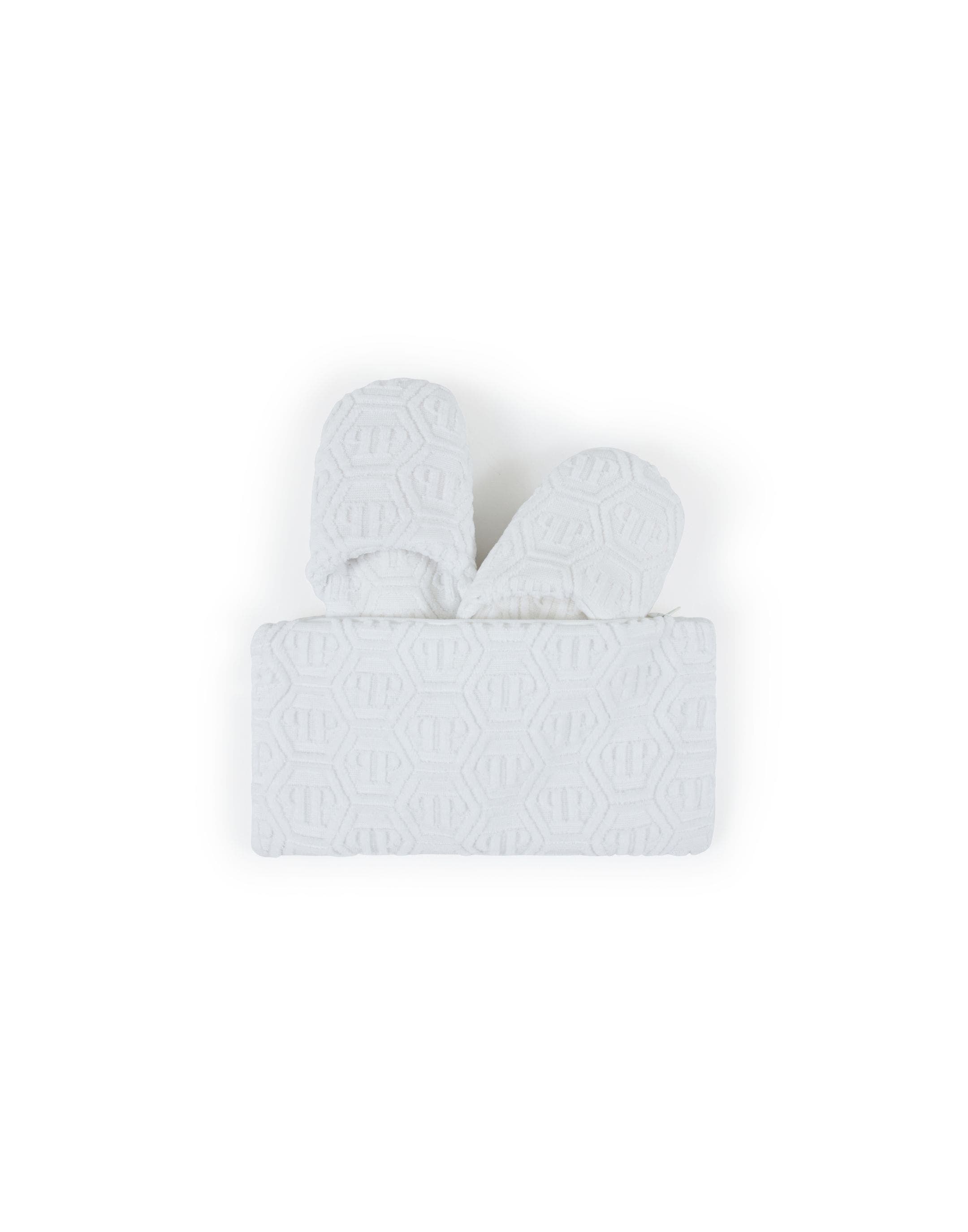 Puffy Slippers Hexagon Unisex, Alternate, color, white