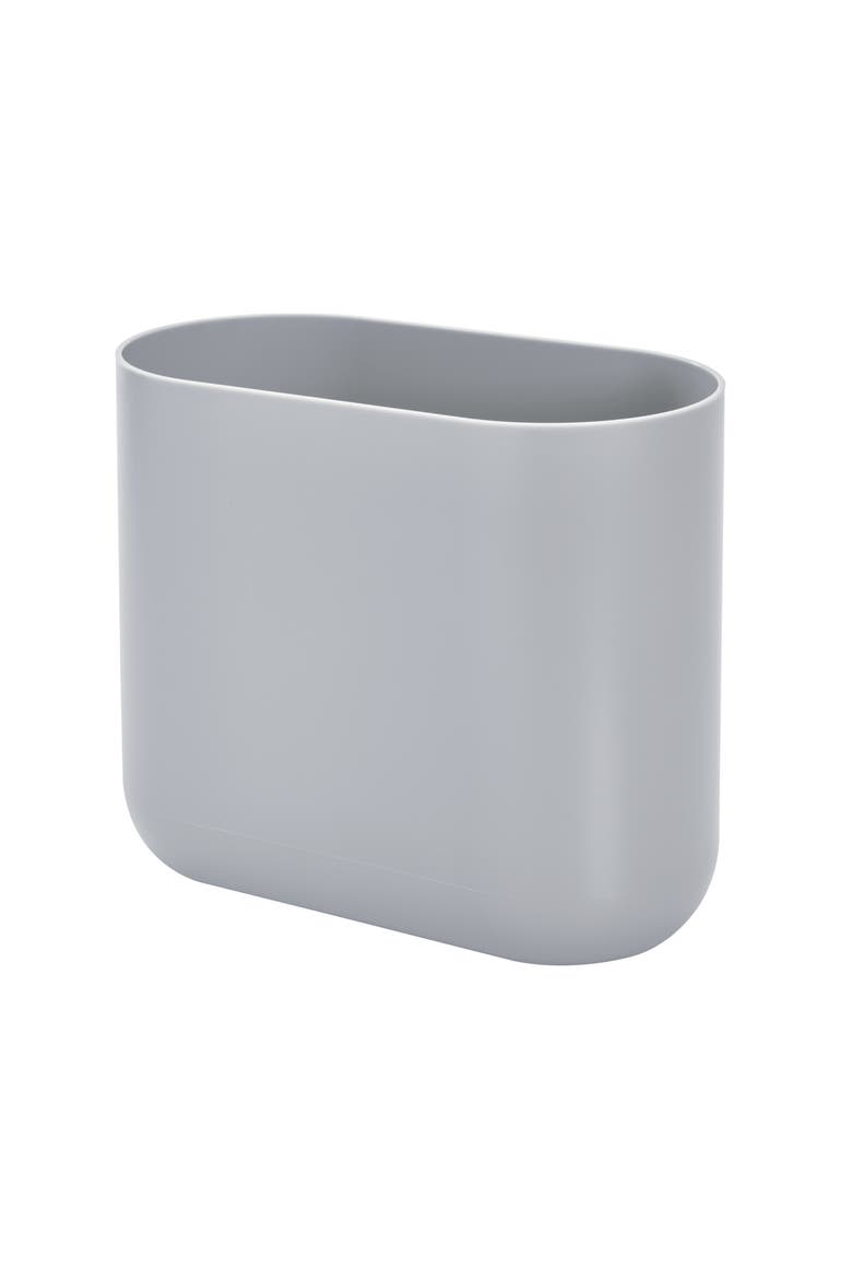 Small Plastic 1.9 Gallon / 7 L Oval Bathroom Trash Can, 2-Pack, Gray, Alternate, color, Gray