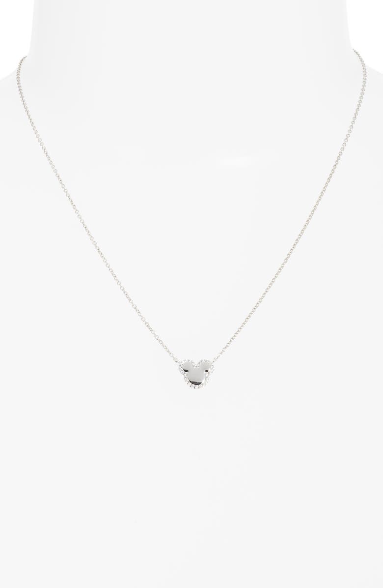 BaubleBar x Disney Crystal Pavé Mickey Mouse Pendent Necklace, Alternate, color, 