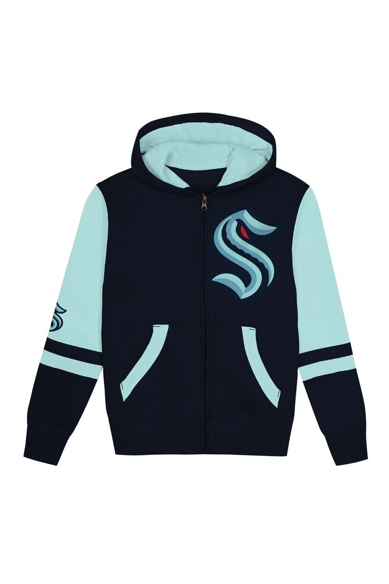 Preschool Navy Seattle Kraken Face Off Full-Zip Hoodie, Alternate, color, Navy