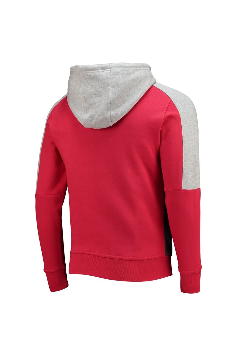 Men's Starter Red/Pewter Tampa Bay Buccaneers Playoffs Color Block Full-Zip Hoodie, Alternate, color, Red