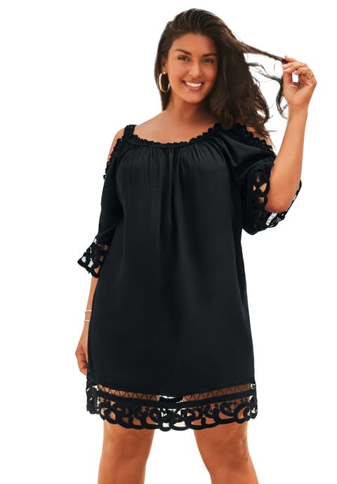 Vera Crochet Cold Shoulder Cover Up Dress