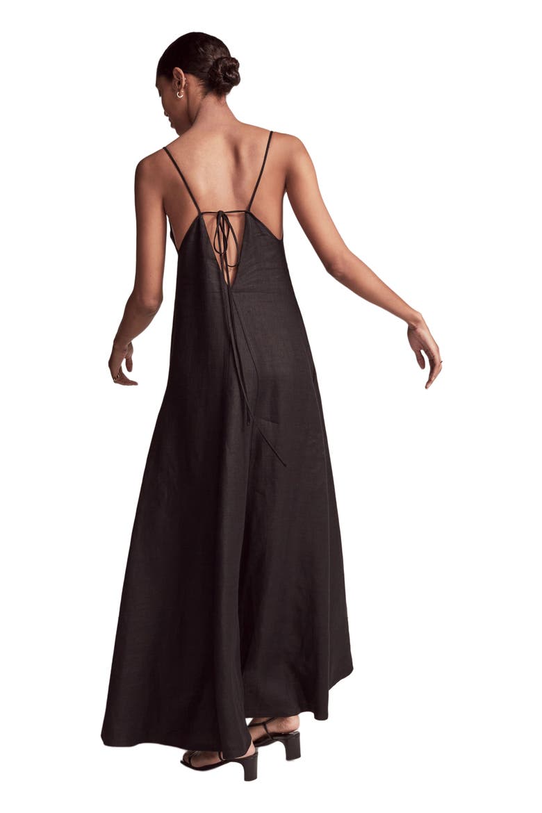 SEAMED SLIP DRESS, Alternate, color, BLACK