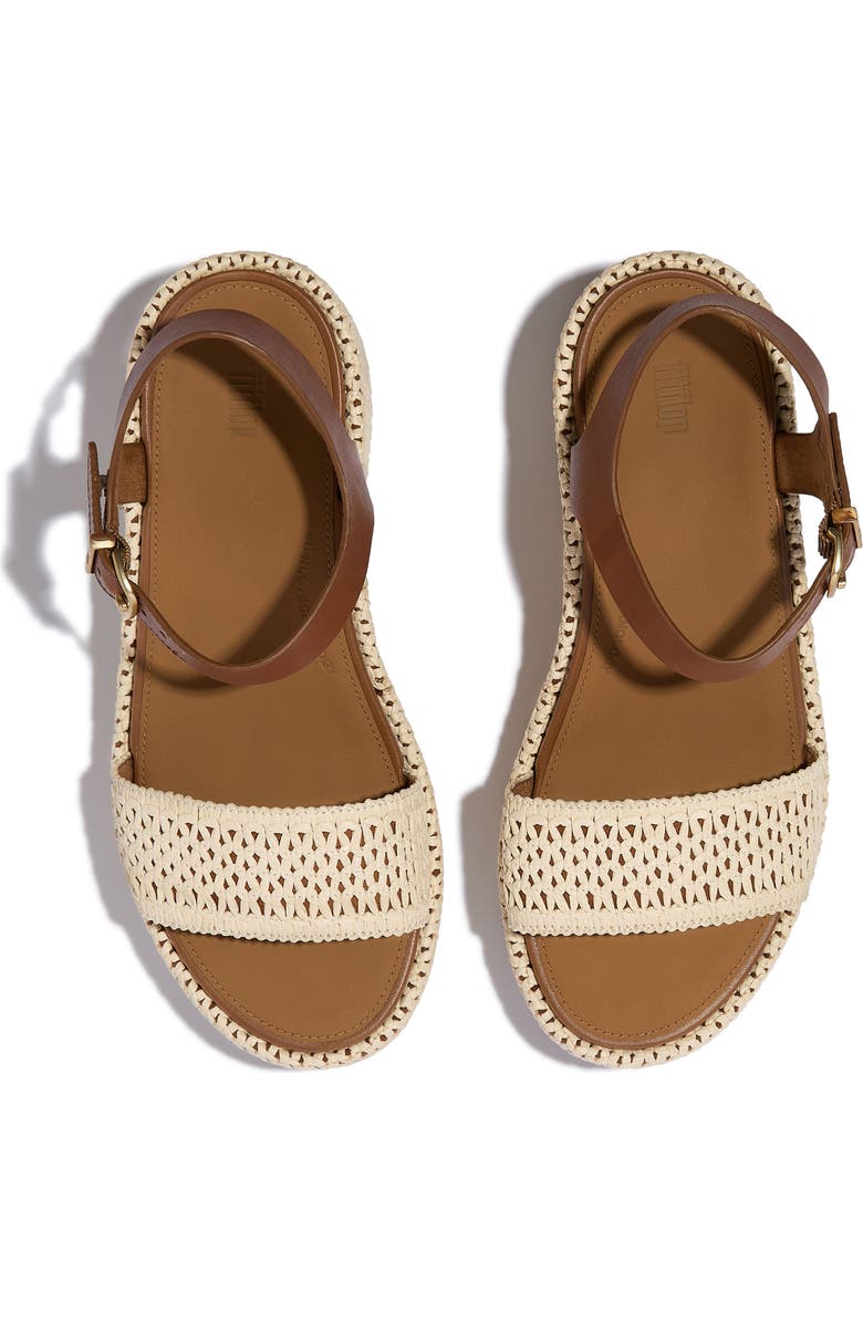 FitFlop PlatFForms Woven Ankle Strap Wedge Sandal, Alternate, color, Deep Tan/Ivory