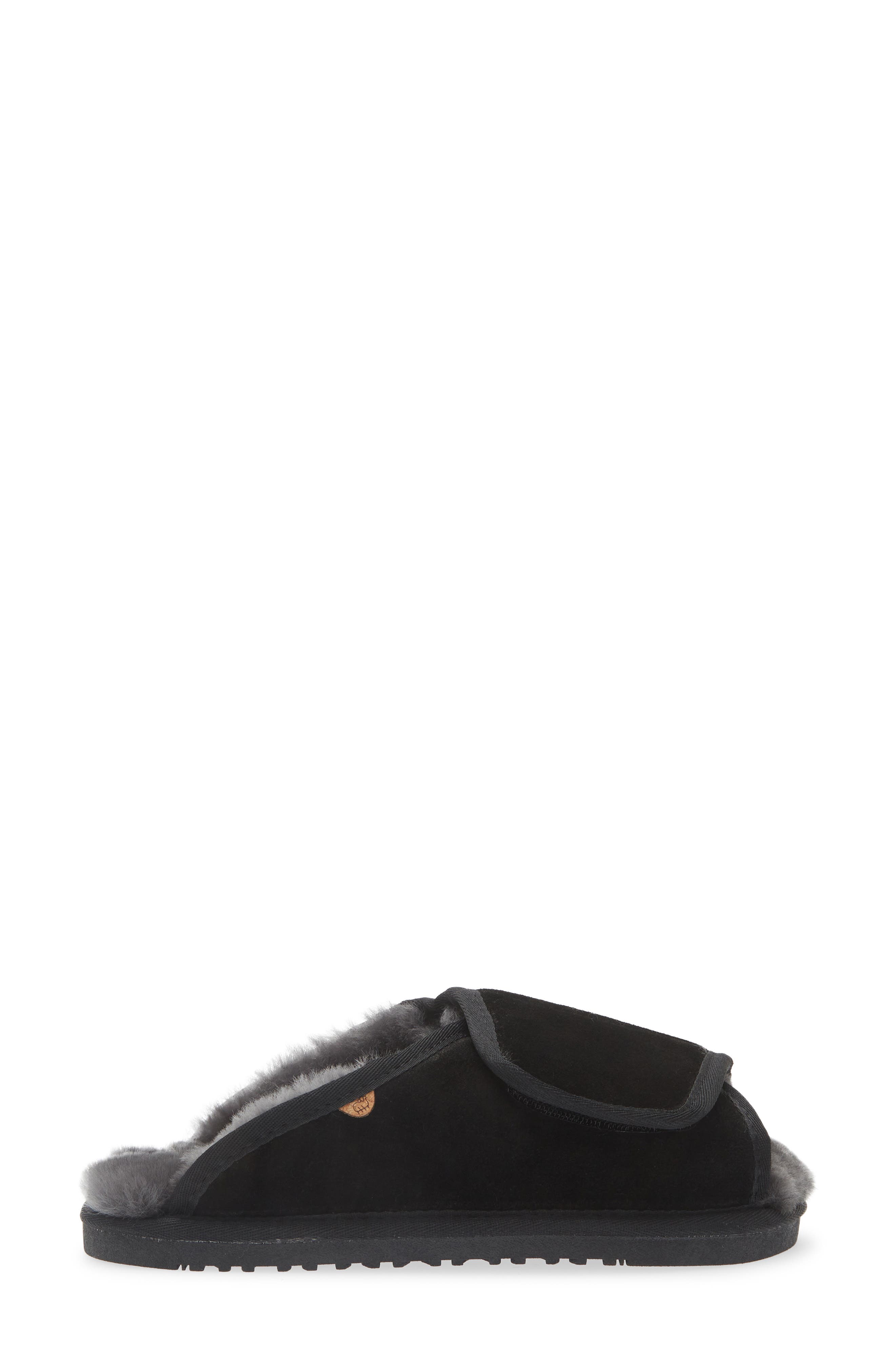 APMA Genuine Shearling Leather Slipper, Alternate, color, BLACK