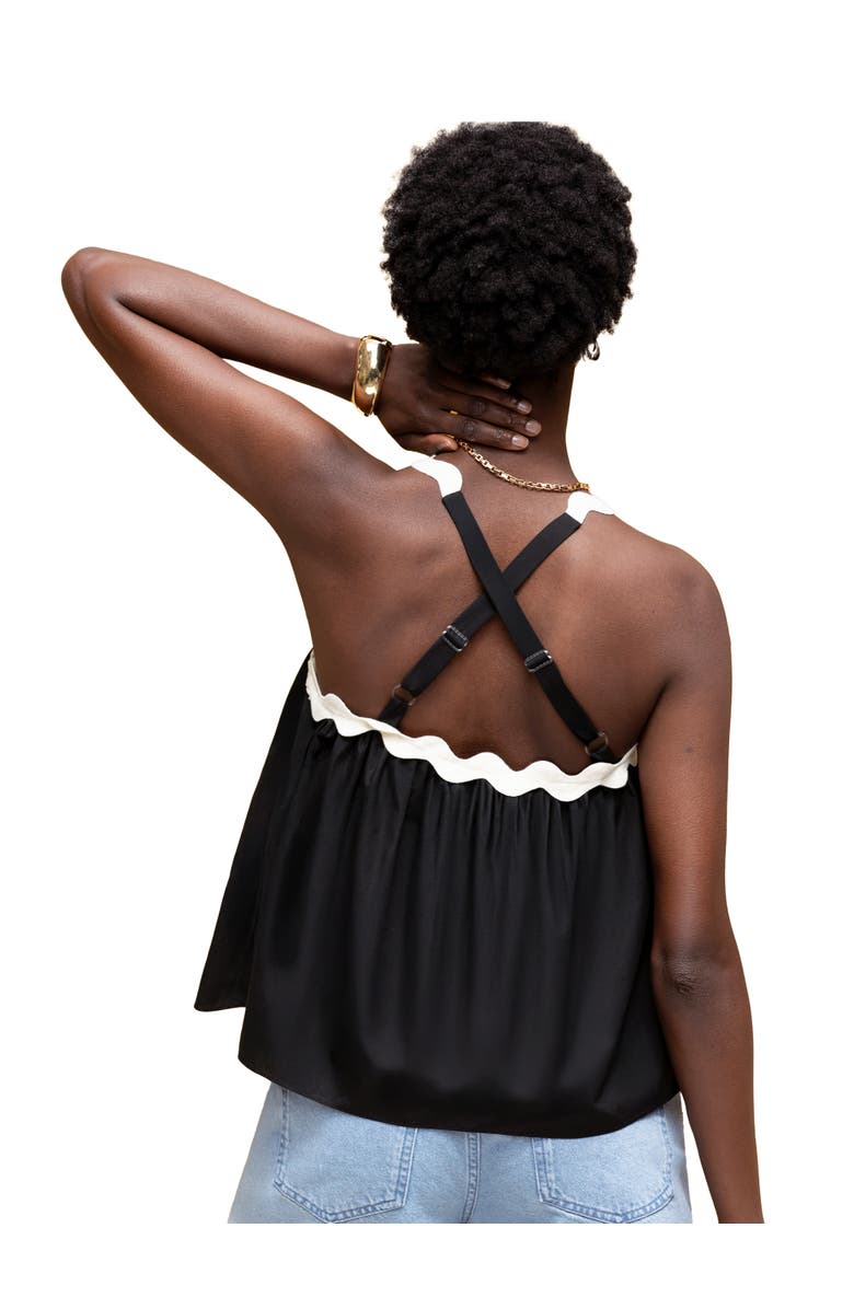 Ro&Zo Square Neck Sleeveless Cami Top, Alternate, color, Black