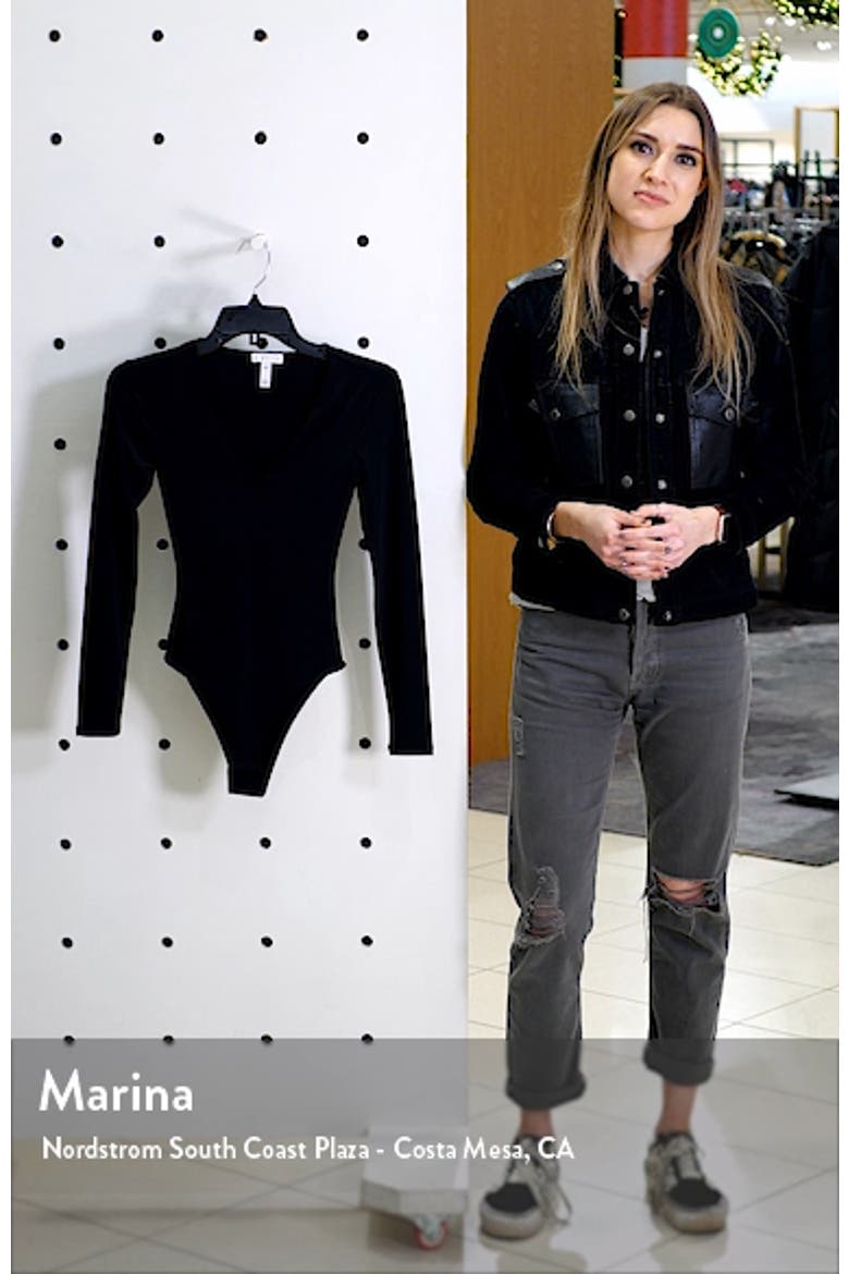 Deep V-Neck Long Sleeve Bodysuit video