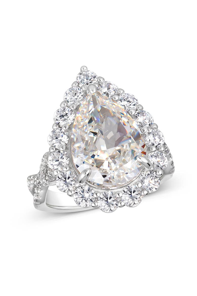 Gia Pear Shaped Cocktail Ring, Main, color, G/H Color Crystalline