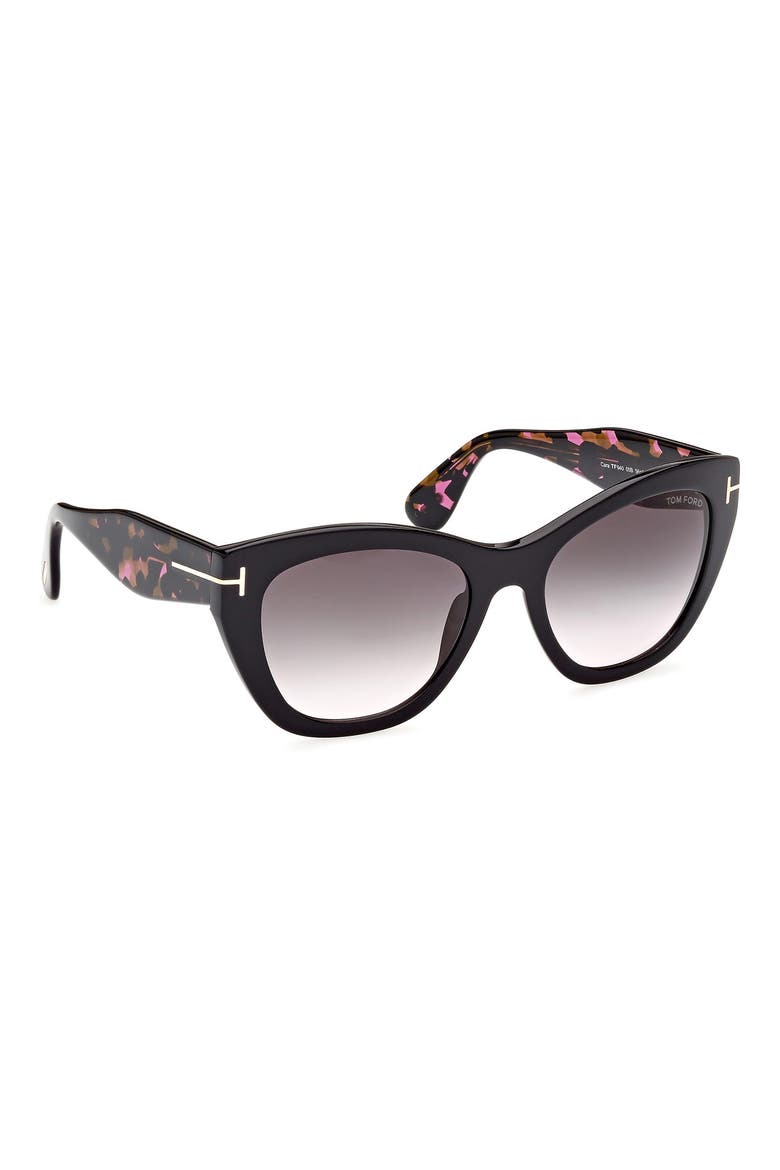 Cara 56mm Square Sunglasses, Alternate, color, BLACK/ GRADIENT SMOKE