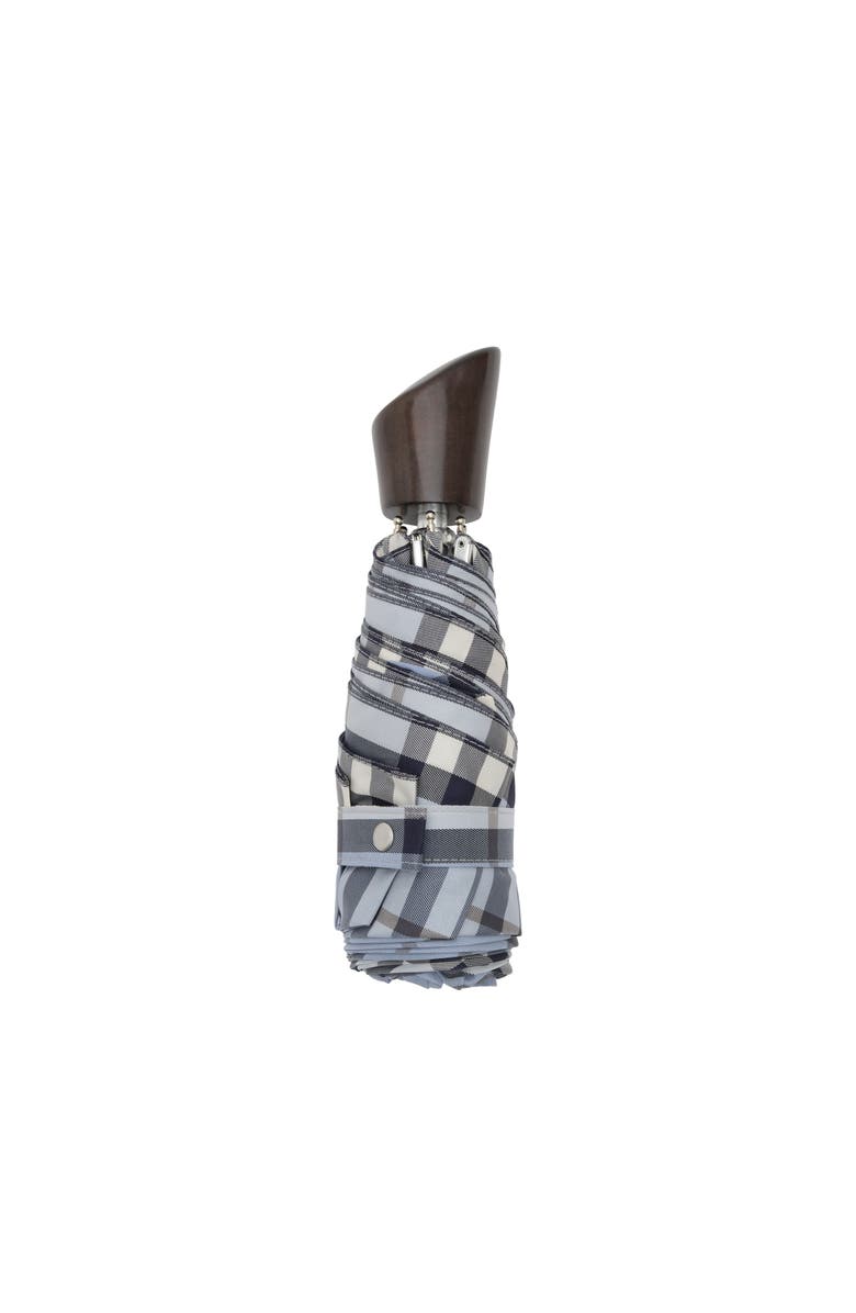 Burberry Check Folding Umbrella, Main, color, Bank Blue