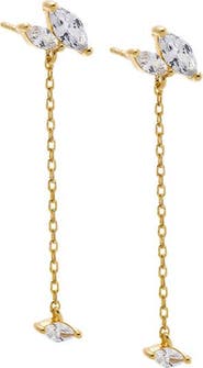 BY ADINA EDEN Marquise Cluster Drop Chain Stud Earring