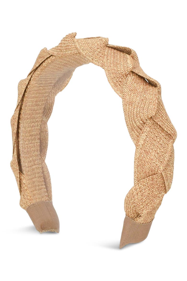 Braided Toyo Straw Headband, Main, color, DUNE