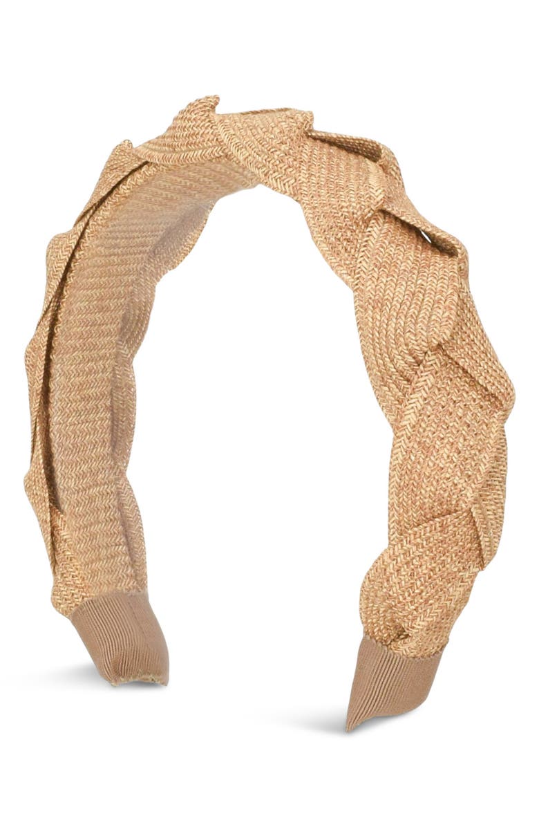 Gigi Burris Millinery Braided Toyo Straw Headband, Main, color, Dune