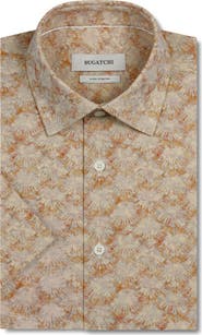 Bugatchi Miles OoohCotton® Print Short Sleeve Button-Up Shirt