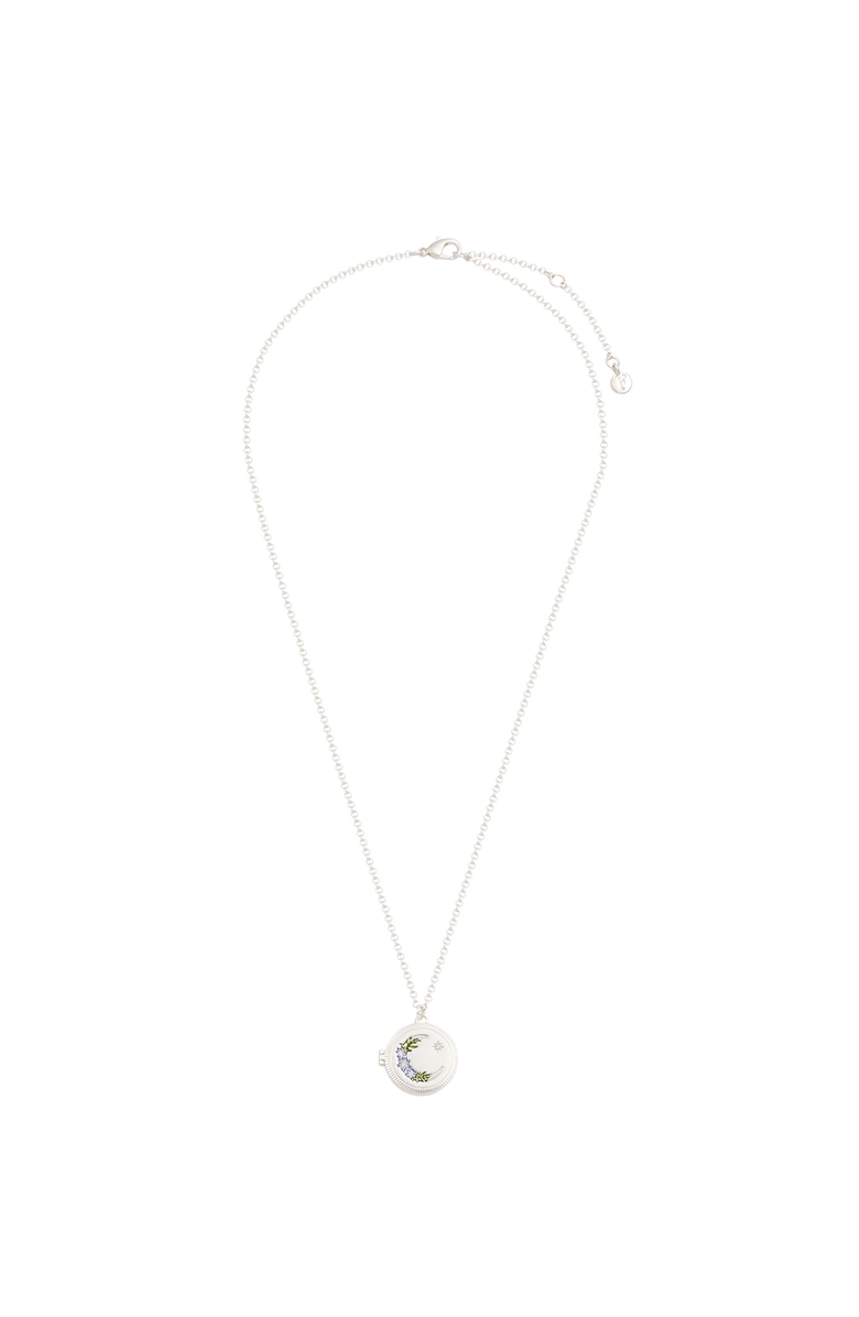 Fable England Nightshade Moon Silver Locket Chain Necklace, Alternate, color, Silver