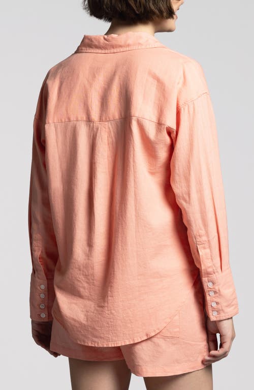Weekend Los Angeles Maxime Linen Blend Button-up Shirt In Muted Clay