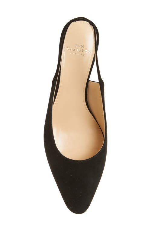 Ann Mashburn Block Heel Slingback Pump In Black Suede