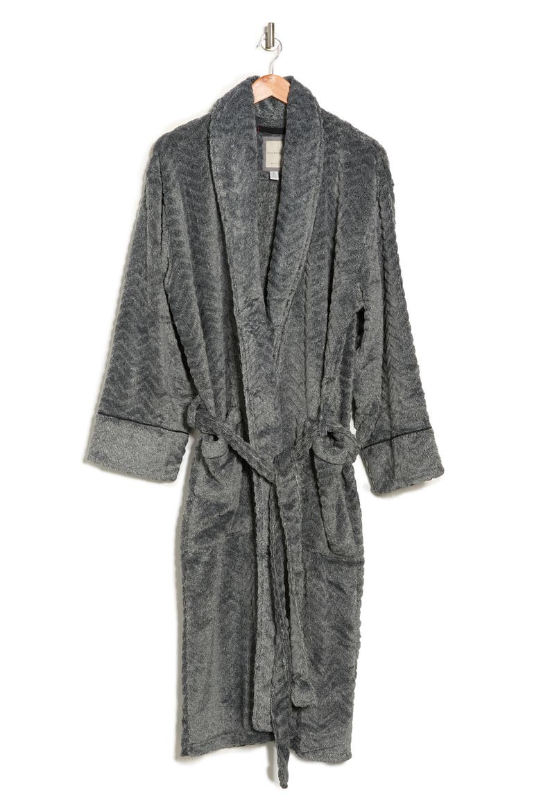 Herringbone Robe, Alternate, color, CHARCOAL