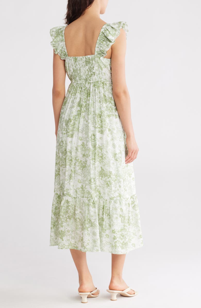 Blu Pepper Floral Pleated Midi Dress, Alternate, color, 