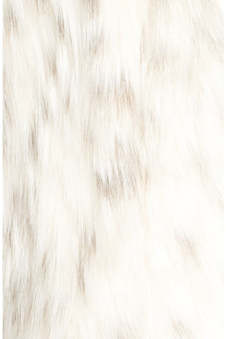 Collarless Faux Fur Vest, Alternate, color, WHITE BLACK TIPPING