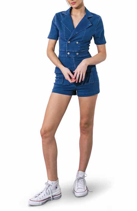 FLYING TOMATO Denim Tailored Romper