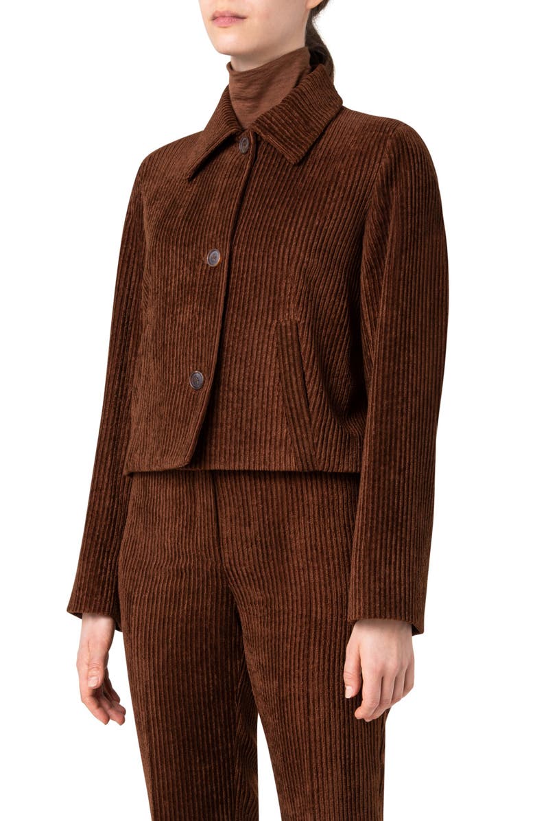 Akris Leland Corduroy Crop Jacket, Alternate, color,