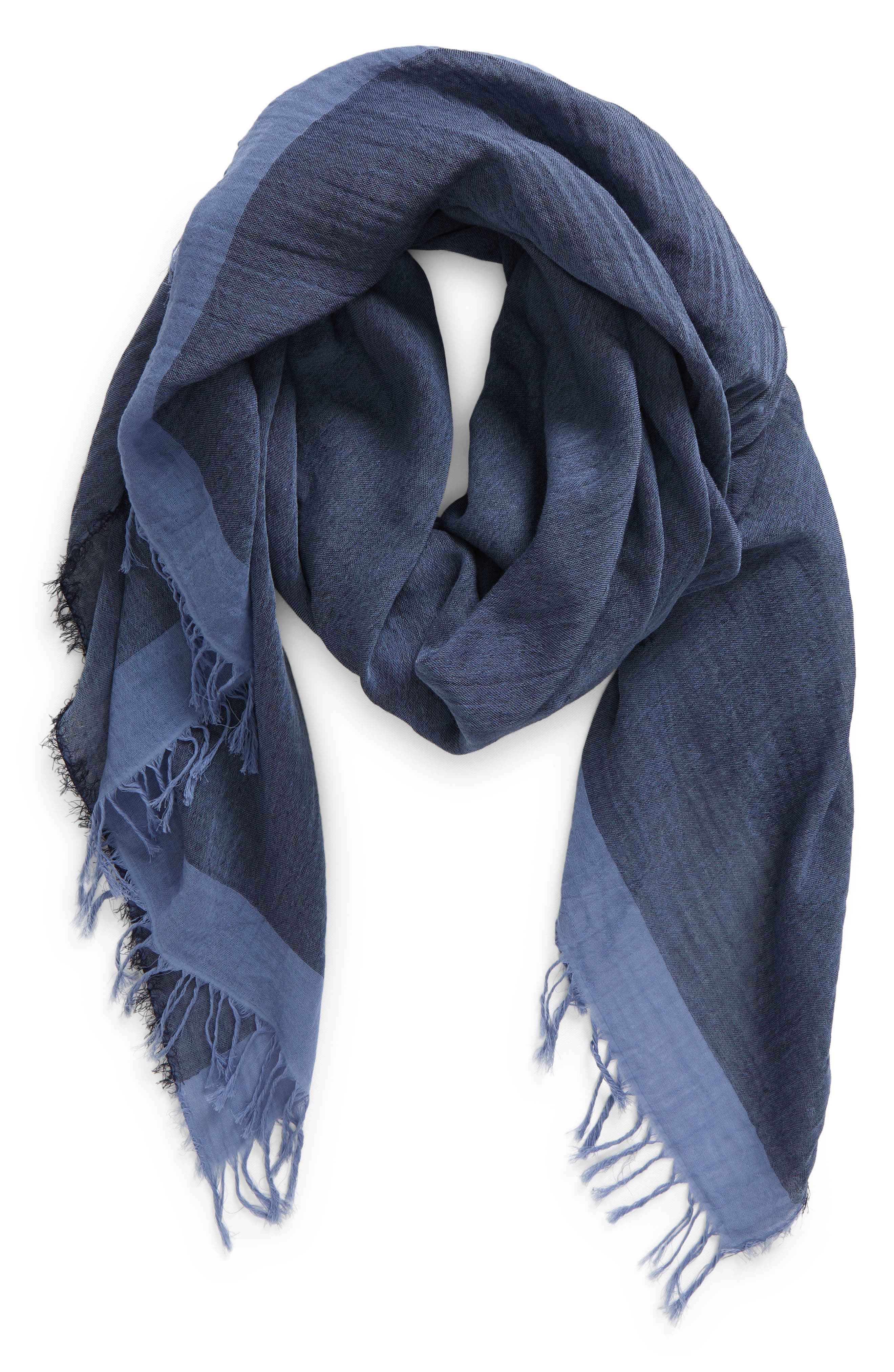 Vince Border Stripe Gauze Scarf