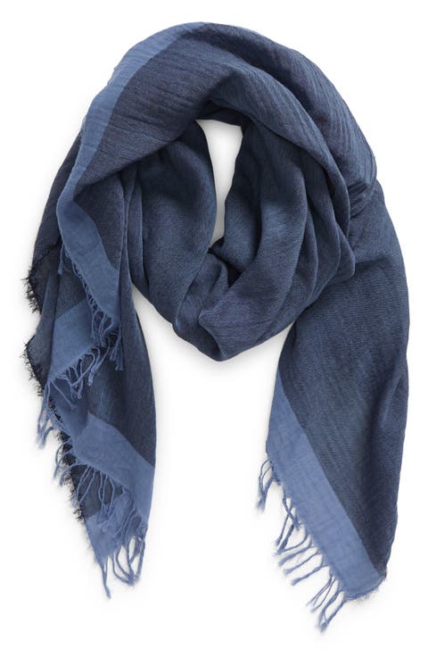 Border Stripe Gauze Scarf