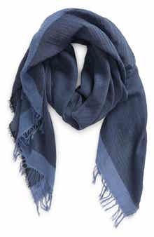 Vince Border Stripe Gauze Scarf