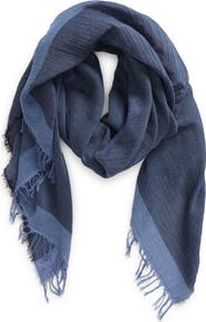Vince Border Stripe Gauze Scarf