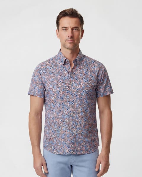 Floral Field Mens Printed Button Up Shirt