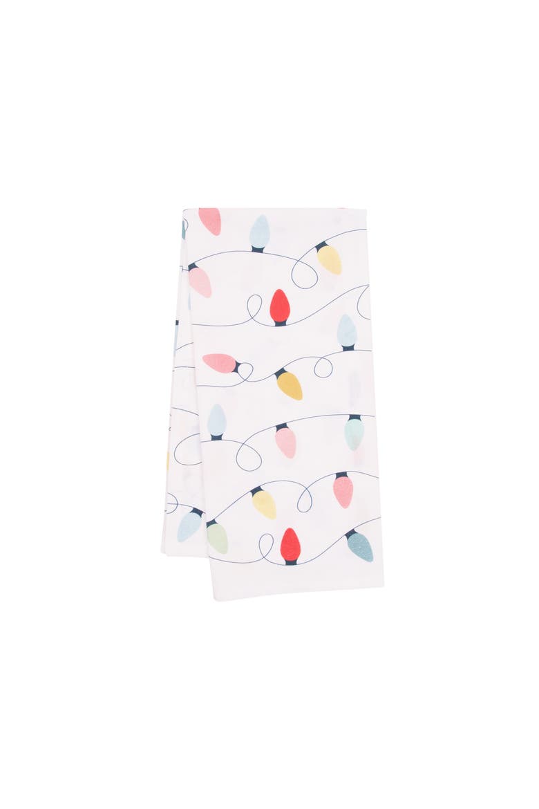 Boho Christmas Tree Lights Towel, Main, color, Red
