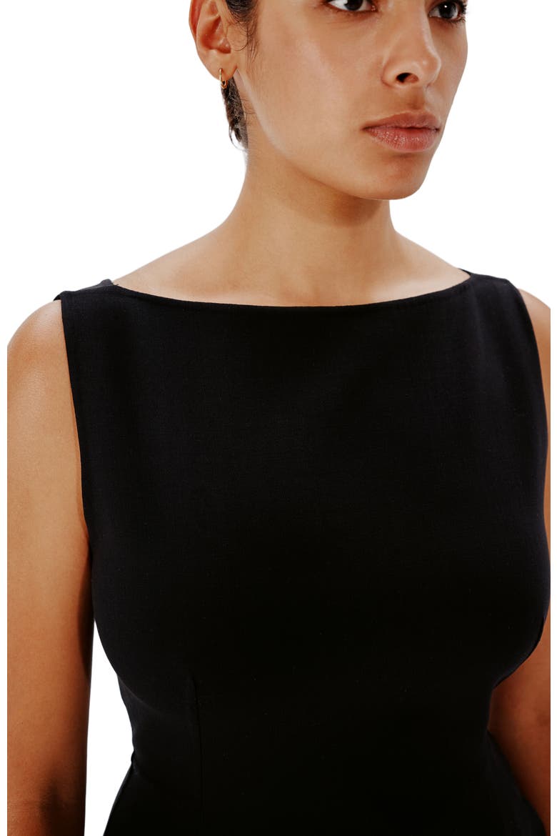 DOPPIO BOATNECK DRESS, Alternate, color, BLACK