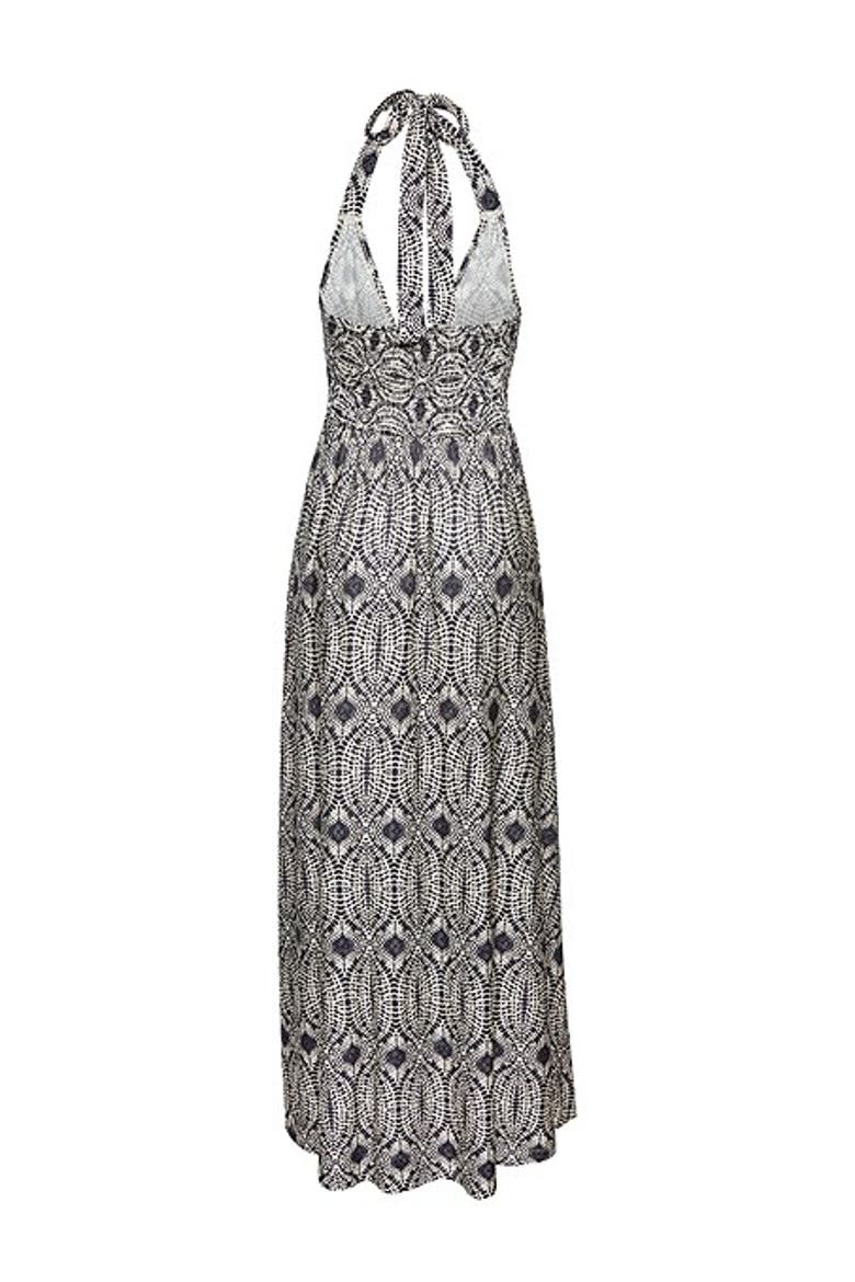Women's Printed Halter Maxi Dress, Alternate, color, Navy Sand