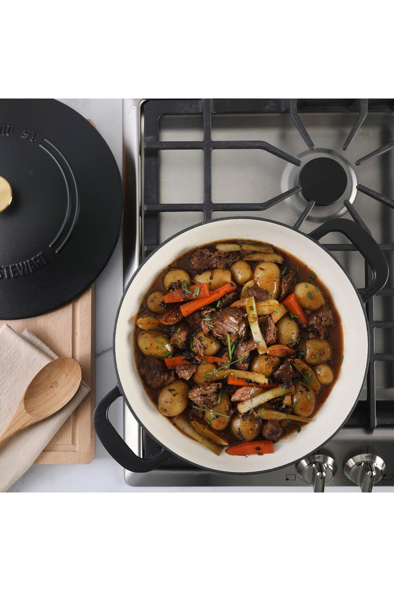 Gatwick 3.5-Quart Enameled Cast Iron Braiser with Lid, Alternate, color, Matte Black