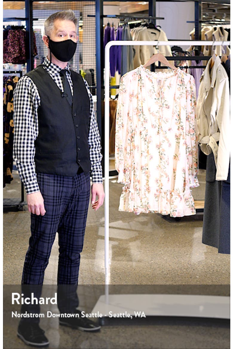 Floral Print Long Sleeve Swiss Dot Dress (Nordstrom Exclusive) video