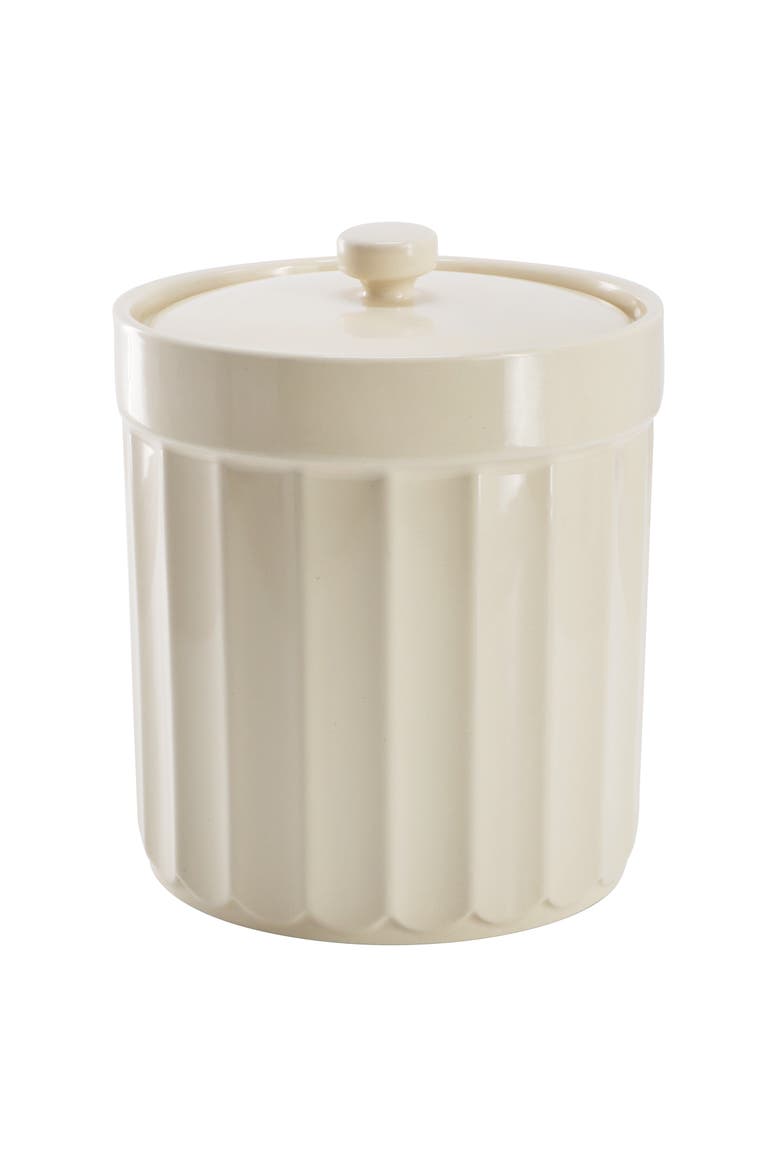 1.7 Quart Stoneware Canister with Lid in Cream, Main, color, White